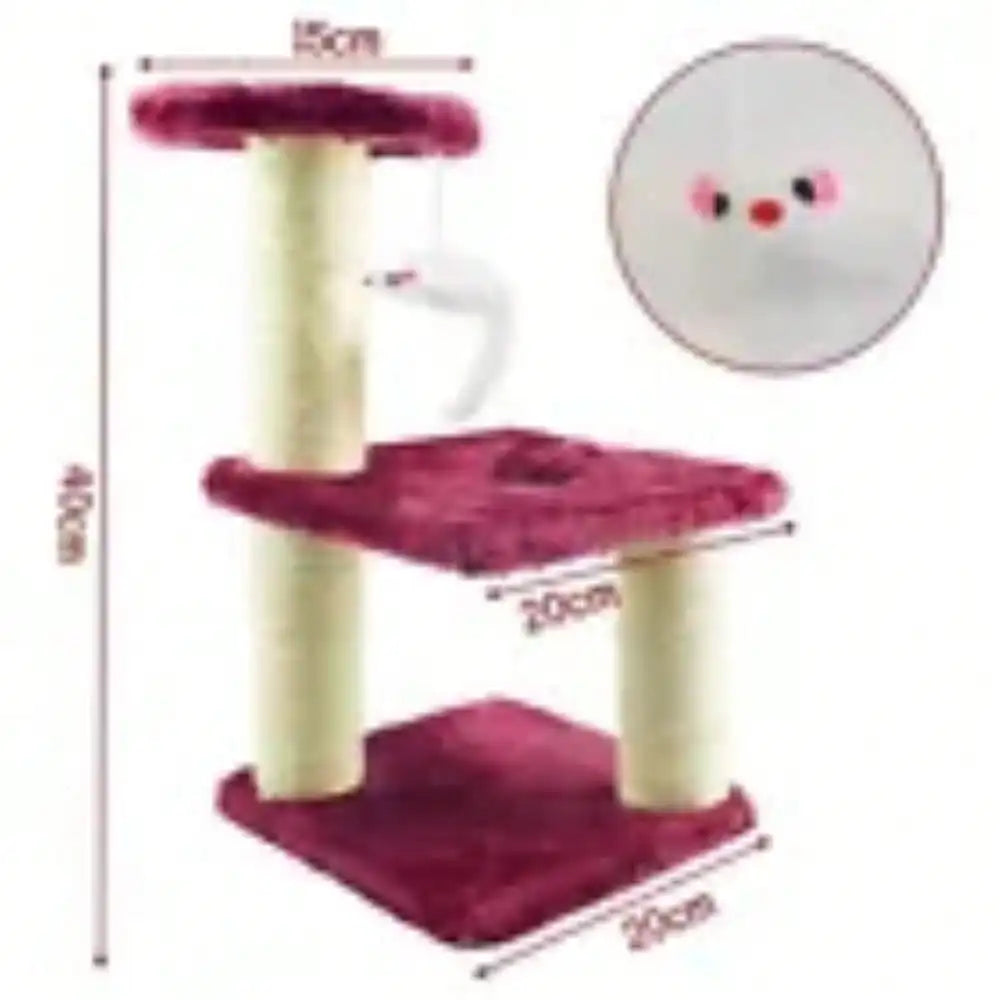 Cat scratch tree pillar indoor climbing activity center play house rest cat post play with fun toys kitten pet