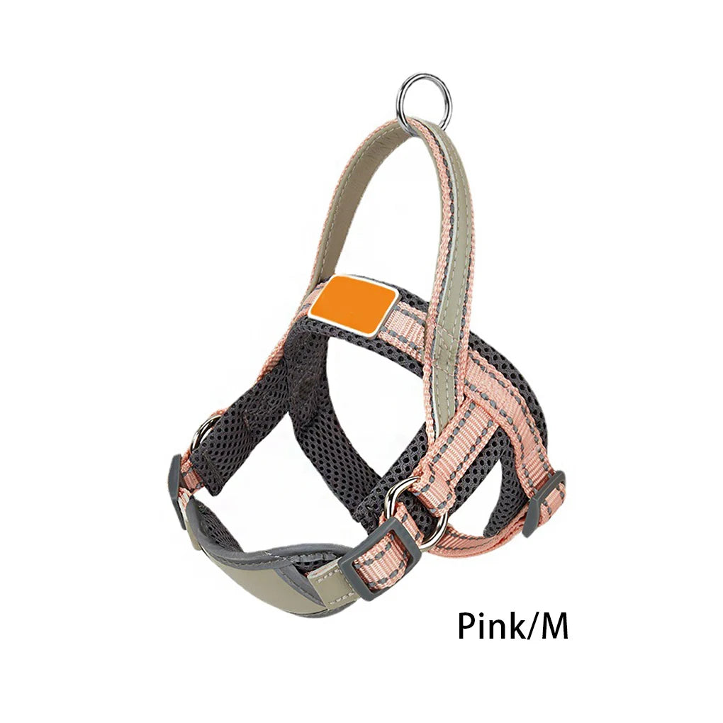 Pet Vest Harness Dog Chest Strap Breathable Outdoor Reflective Leash Green
