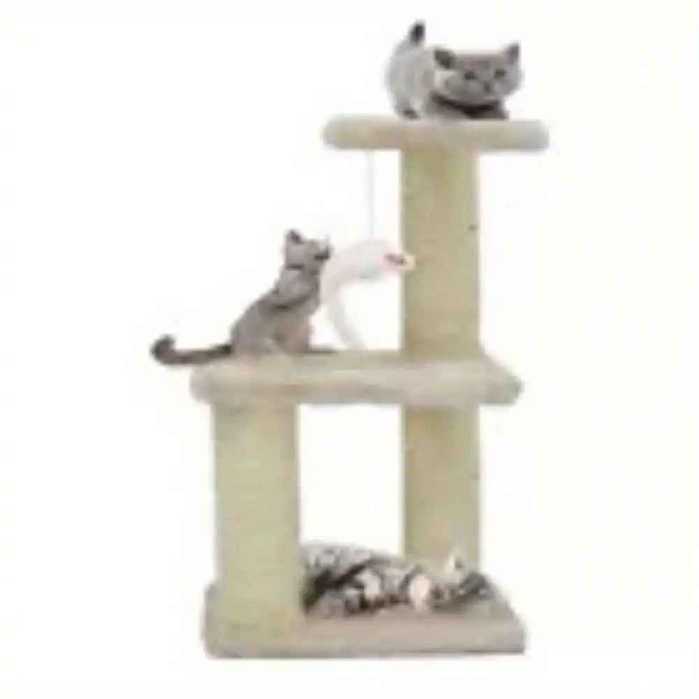 Cat scratch tree pillar indoor climbing activity center play house rest cat post play with fun toys kitten pet