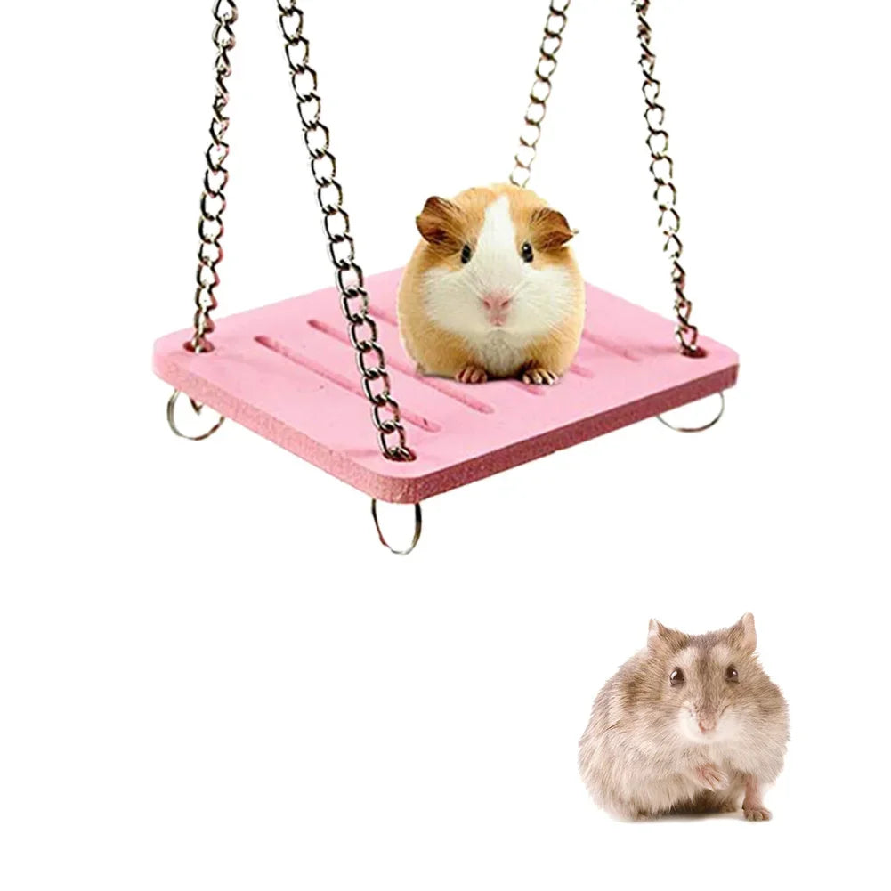 Wooden Hamster Rainbow Bridge Seesaw Swing Toy Small Animal Activity Climbing Exercise Training Toys DIY Cage Accessories
