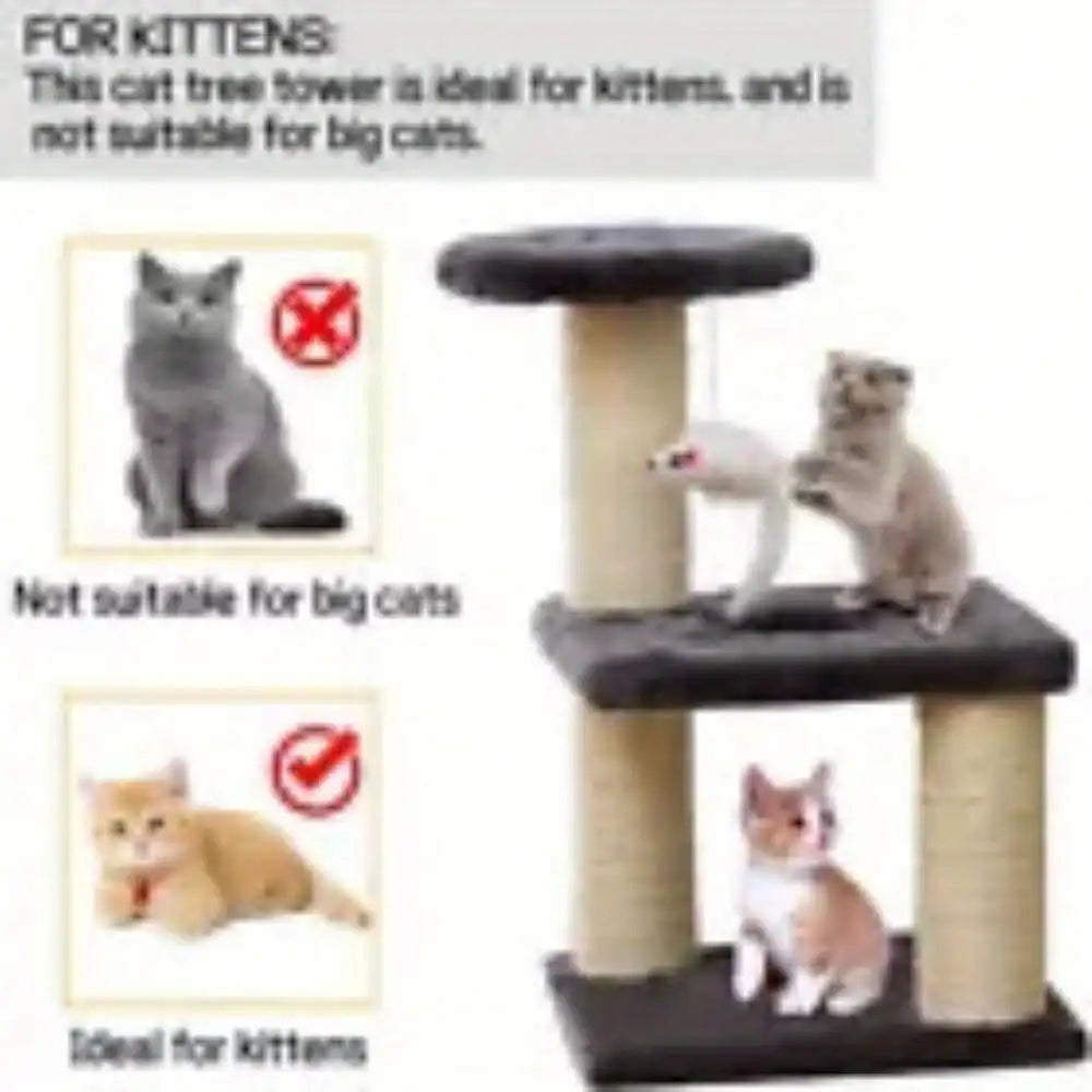 Cat scratch tree pillar indoor climbing activity center play house rest cat post play with fun toys kitten pet