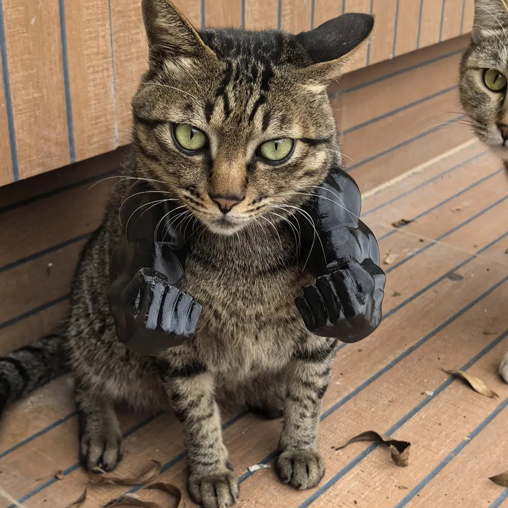 Cat Muscle Arms Creative Giant Arm 3D Printed Props Kitten Small Dogs Funny Cosplay Neck Hanging Decor for Halloween Party Decor