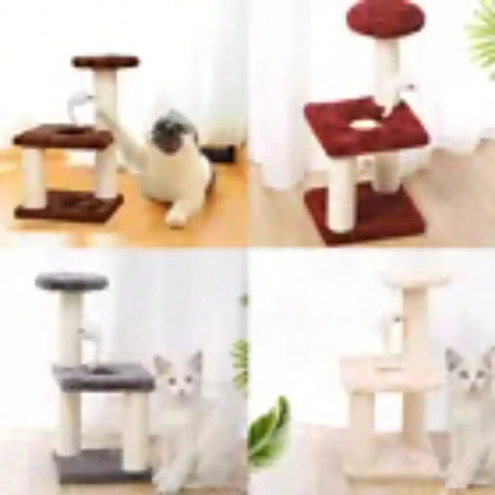 Cat scratch tree pillar indoor climbing activity center play house rest cat post play with fun toys kitten pet