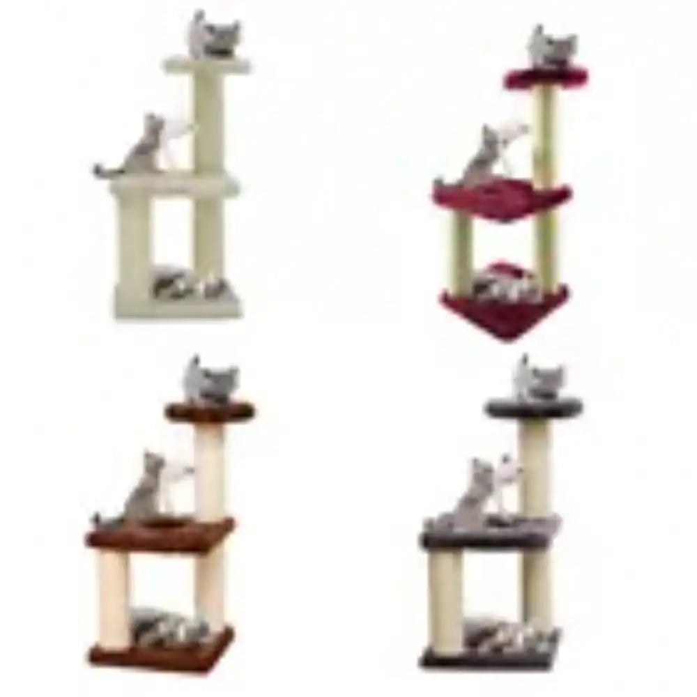 Cat scratch tree pillar indoor climbing activity center play house rest cat post play with fun toys kitten pet