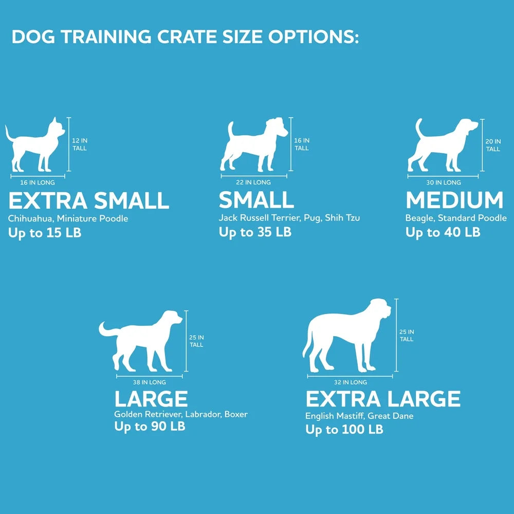 Single Door Folding Dog Crate with Divider Easy Setup Durable Metal Frame Portable Leak Proof Tray Ideal House Training Safe