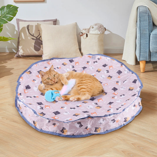 Motion Activate Chirping Cat Toy Wear Resist Mouse Catching Game Bite Resist Cat Mat Toy for Pet Hide and Seek Game Accessories